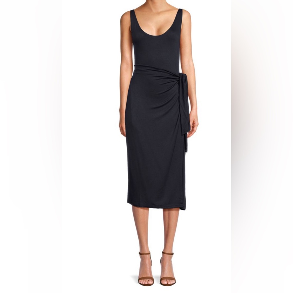 Vince side tie midi sheath dress M